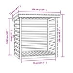Vidaxl support pour bois de chauffage gris 108x73x108 cm bois de pin