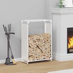 vidaXL Portant de bois chauffage blanc 60x28x90 cm