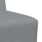 vidaXL Fauteuil Sofa Gris Clair 55 cm Tissu 3 Pièces Gris clair