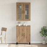 vidaXL Haut Armoire 2 Pièces chêne artisanal Bois d'ingénierie