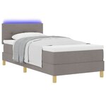 vidaXL Lit à ressort LED avec matelas Taupe 80 x 200 cm tissu