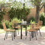 vidaXL Ensemble de salle à manger pour jardin 5 Pièces Marron Poly rotin