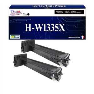 T3AZUR -2x Toners compatibles avec HP W1335X (335X) pour HP LaserJet MFP M438n  M440dn  M440n  M440nda  M442dn  M443nda