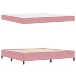 vidaXL Cadre de lit avec matelas Rose 200 x 200 cm tissu