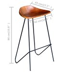 vidaXL Chaises de bar lot de 4 marron cuir véritable