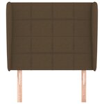 vidaXL Tête de lit avec oreilles Marron foncé 83x23x118/128 cm Tissu