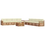 vidaXL Ensemble de canapés d'extérieur 9 Pièces Naturel et Crème