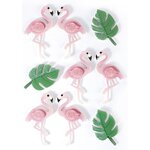 9 stickers 3D - Flamants rose 5 5 cm