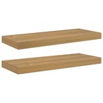 vidaXL Étagère Murale 2 Pièces Marron 50 x 23 x 4 cm Bois d'ingénierie