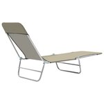 vidaXL Chaises longues pliables lot de 2 Acier et tissu Taupe