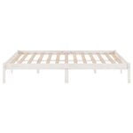 vidaXL Cadre de lit Blanc Bois massif 150x200 cm Très grand