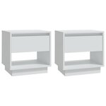 vidaXL Tables de chevet 2 Pièces Blanc 45x34x44 cm Aggloméré