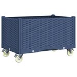 vidaXL Jardinière à roulettes bleu gris 80x50x54 cm PP