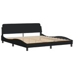 vidaXL Lit avec matelas Hvar noir 180x200 cm tissu