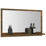 vidaXL Miroir de bain Chêne fumé 60x10 5x37 cm Bois d'ingénierie