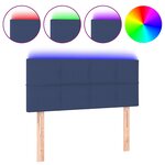 vidaXL Tête de lit à LED Bleu 100x5x78/88 cm Tissu