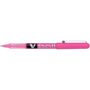 Stylo roller V Ball VB5 Encre liquide Pointe métal Fine Rose x 12 PILOT