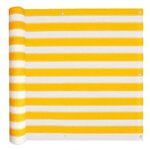 vidaXL Écran de balcon PEHD 90 x 600 cm Jaune et blanc