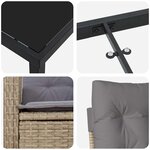 vidaXL Ensemble de salle à manger pour jardin 3 Pièces Beige polyrotin