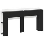 vidaXL Cabinet de Tête de Lit avec stockage Noir Bois d'ingénierie