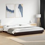 vidaXL Cadre de lit avec lumières LED noir 200x200cm bois d'ingénierie