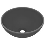 vidaXL Lavabo rond de luxe de salle Gris foncé mat 32 5x14cm Céramique