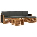 vidaXL Ensemble de canapés d'extérieur 6 pc Naturel et Anthracite