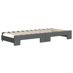 vidaXL Lit de jour avec gigogne et matelas gris foncé 80x200 cm tissu