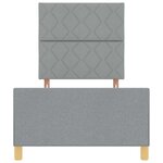 vidaXL Cadre de lit avec tête de lit Gris clair 90 x 200 cm tissu
