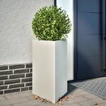 vidaXL Jardinières 2 Pièces blanc triangulaire 50x43x75 cm acier
