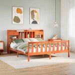 vidaXL Lit bibliothèque sans matelas cire marron 200x200 cm pin massif