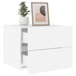 vidaXL Tables de chevet murales avec lumières LED 2 Pièces blanc