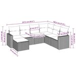 vidaXL Salon de jardin avec coussins 7 Pièces marron résine tressée