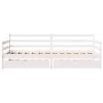 vidaXL Lit de jour et tiroirs sans matelas blanc 90x200 cm bois massif
