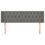vidaXL Tête de lit avec oreilles Gris foncé 147x16x78/88 cm Tissu
