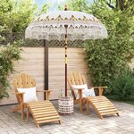 vidaXL Parasol balinais avec base Crème 185 x 185 x 260 cm