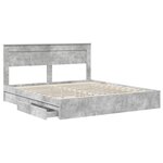 vidaXL Lit de Rangement Gris béton 200 x 200 cm Bois d'ingénierie