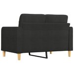 vidaXL Canapé à 2 places Noir 120 cm Tissu