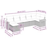 vidaXL Salon de jardin avec coussins 7 Pièces gris résine tressée