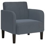 vidaXL Fauteuil avec accoudoirs gris foncé 54 cm velours