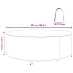 vidaXL Housse pour meubles 279 x 279 x 85 cm Tissu Oxford 210D Rond