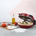 HKoeNIG NAPL350 - Four a Pizza Napoletana - Jusqu'a 350°C - 32cm - 1200W - Minuteur - Plaque de cuisson en pierre céramique