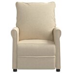 vidaXL Fauteuil inclinable électrique Crème Tissu
