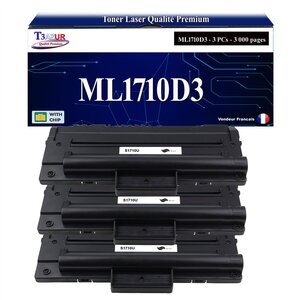 T3AZUR - 3x Toners  compatibles avec Samsung ML1710D3 pour Samsung ML1410 ML1500 ML1510 ML1520 ML1520P ML1710 ML1710P ML1740 ML1750 ML1755 ML1757 MSYS750 MSYS755P