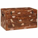 vidaXL Boîte de rangement avec stockage Marron Bois de mangue massif