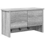 vidaXL Porte-manteau mural avec étagère Montage mural avec stockage avec porte Sonoma gris 50 x 20 x 30 cm