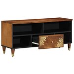 vidaXL Meuble TV 100x33x46 cm en bois massif de manguier