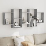 vidaXL Étagère murale sonoma gris 159x18x65 cm bois d'ingénierie