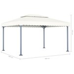 Vidaxl tonnelle avec guirlande lumineuse à led 4x3 m crème aluminium