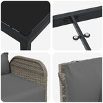 vidaXL Ensemble de salle à manger pour jardin 7 Pièces Gris Poly rotin